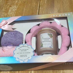 Garden Rose Spa Candle and Headband Set